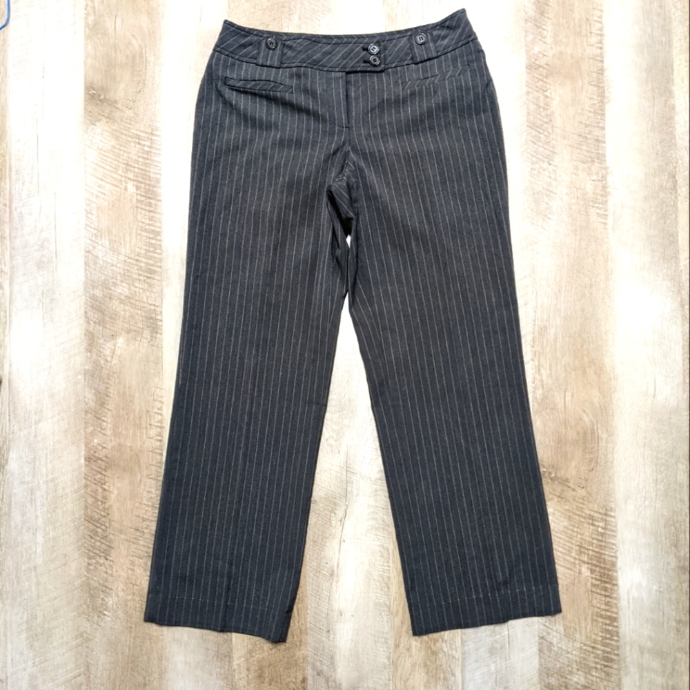 Loft Ann Taylor Gray Striped Trousers
